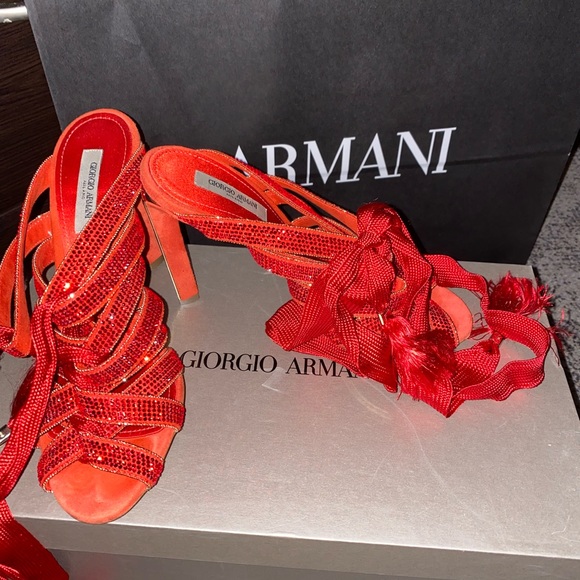 red Armani crystal sandals - Picture 8 of 8